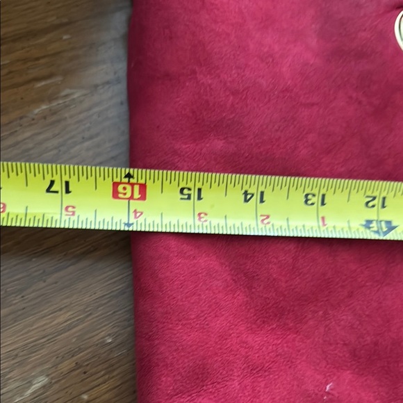 UGG Australia Red Suede Shoulder Tote Bag with Leather Handles Shearling Lined - Picture 11 of 16